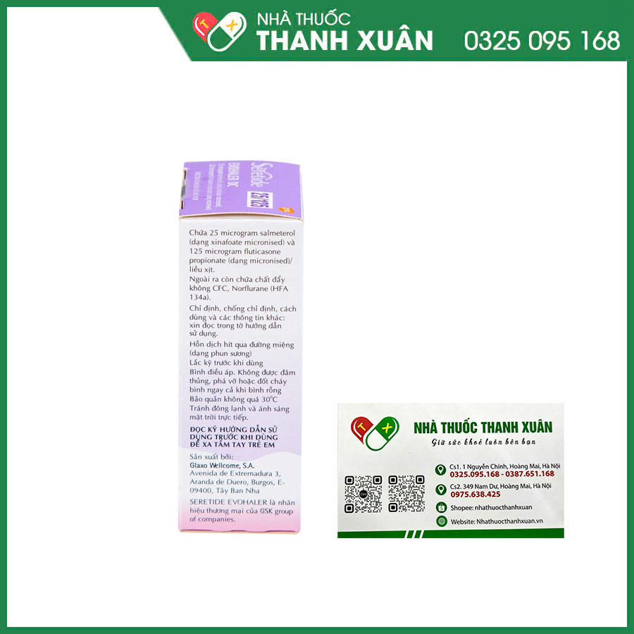 Seretide Evohaler DC 25/125 thuốc điều trị hen và bệnh phổi tắc nghẽn mạn tính (COPD)